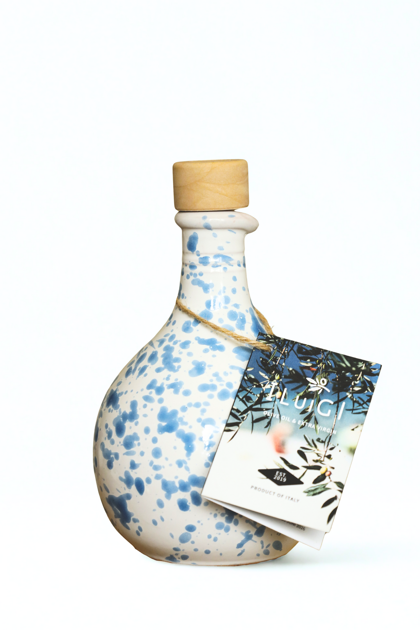 Handgemaakte olijfolie fles gevuld met 250 ml Iluigi Olive Oil