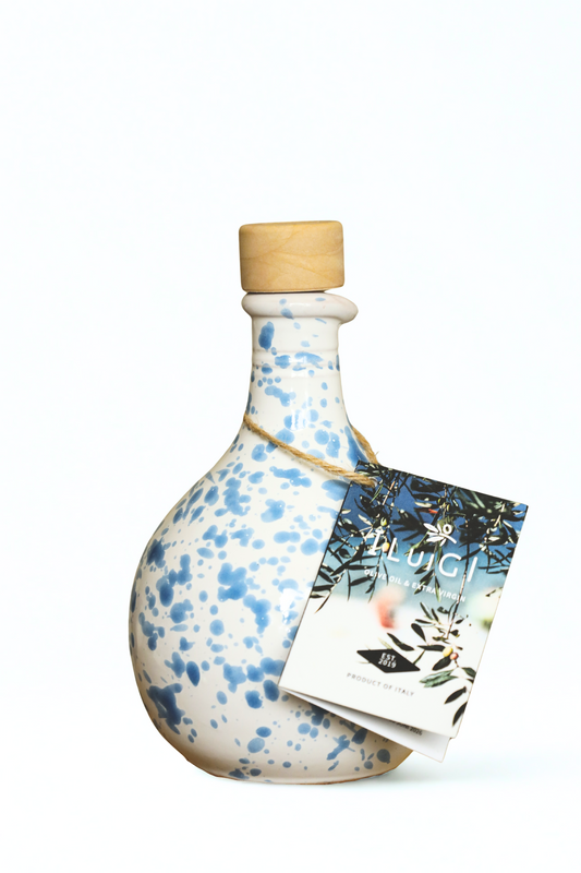 Handgemaakte olijfolie fles gevuld met 250 ml Iluigi Olive Oil